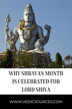 a statue with the words why srin month is celebrating for lord shivva