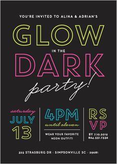 the glow in the dark party is on