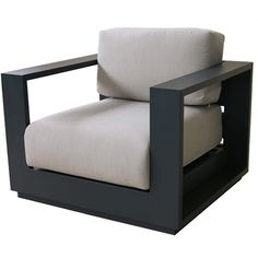 a black and white chair sitting on top of a wooden table