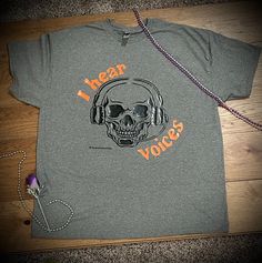 Support your dispatchers for Halloween!  If you prefer a darker colored shirt the skull will show up best in white instead of black vinyl.  Add a note and I can switch that for you when I make it! Police Dispatcher, Carpenters Shirts, Saint Michael, The Skull, Gold Line, St Michael, Black Vinyl, Show Up, Funny Tshirts