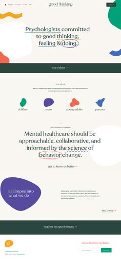 the website design for mental health care, which is designed to look like it has been created