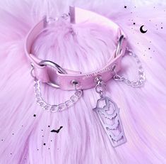 Pink Pastel Goth Choker with Bat Oring Chain. Cute Gothic Grunge Collar.  Yami Kawaii Menhera Harajuku Visual Kei Witch Alter Jewelry 💜 Available 2 colors: BLACK/ PINK 💜 20mm faux leather 💜 Coffin made of surgical steel 💜 Surgical steel lobster clasp 💜 Handmade / High quality 💜 The lenght of chokers: 32cm/12,6" + 5cm/1,97" of chain If you're looking for more chokers: https://tiny.pl/c4ccd ATTENTION! Estimate shipping time is about 1-2 weeks to EU and 3-5 weeks to outside the EU. If you don Pastel Goth Choker, Kawaii Choker, Creepy Clothes, Goth Harajuku, Pastel Goth Outfits, Gothic Choker, Goth Choker, Gothic Chokers, Pastel Goth Fashion