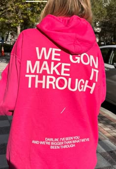 Urban Hooded Tops With Letter Print, Pink Hooded Top With Pockets, Pink Hoodie With Kangaroo Pocket For Streetwear, Pink Hooded Hoodie With Graphic Print, Pink Graphic Print Hooded Hoodie, Cotton Hoodie Sweatshirt With Pockets, Pink Cotton Hoodie Sweatshirt, Pink Cotton Hoodie Top, Pink Hip Hop Sweatshirt With Graphic Print