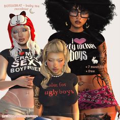 Sims 5 Cc Clothes, Sims Tops, Cute Tees, The Sims 4 Skin, The Sims 4 Pc