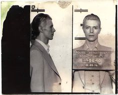 an old mug shot of a woman and man in jail metal print by american school