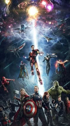 the avengers movie poster with many different characters