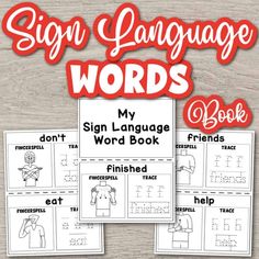 the sign language worksheet for sight words