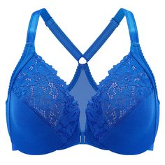 PRICES MAY VARY. Front close bras for easy wearing Underwire with cushioned padded offer great support and comfort Racer back design prevents straps slipping and matching more clothing Non padded cup shows your natural shaping Full figure bra with mesh lining for breathability Underwire with added pads for more comfort.
 Easy to use but secure front closure.
 Offer you needed support and lift. Full Figure Bra, Lace Underwire, Racerback Bra, Everyday Bra, Full Figured, Back Design, Racer Back, Vintage Design, Plus Size