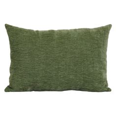 a green pillow on a white background