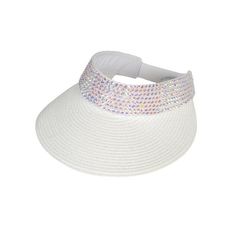 Women's Visor Wide Brim Hat adorned with Rhinestones  a perfect blend of fashion-forward style and sun-smart protection. Made to enchant, this visor boasts an array of glistening rhinestones, meticulously positioned to create a dazzling spectacle that turns heads at every angle. But this hat is more than just a beauty to behold. Crafted with durability in mind, it promises to accompany you on countless sunny adventures while maintaining its shimmer and shape. Every detail of this visor has been Womens Visor, Sun Visor, Wide Brimmed Hats, Brim Hat, Wide Brimmed, Cloth Bags, Sunnies, Women's Accessories, 4 Inch