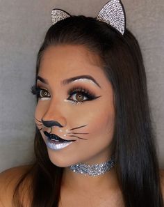 Cat Look Makeup Halloween, Kitty Makeup For Kids, Diy Cat Halloween Costumes For Women, Cat Costume Makeup For Women, Halloween Cat Makeup For Women, Kids Cat Makeup, Cat Makeup Halloween Kids, Simple Cat Makeup Halloween, Cat Costumes Women Diy