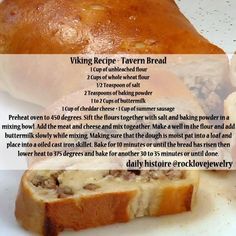 an image of a recipe for bread with meats and cheese in it on a plate