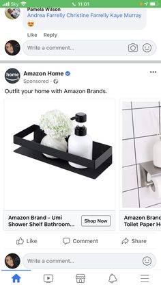 the facebook page for amazon's bathroom products