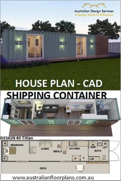 the house plan - cadd shipping container is shown in this advertisement