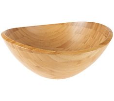 a wooden bowl on a white background