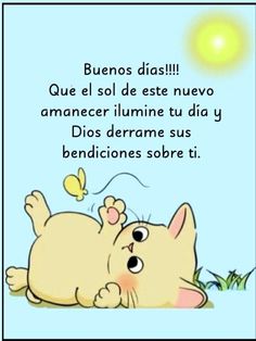 a cartoon cat laying on its back with the caption's saying in spanish