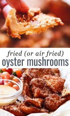 fried or air fried oyster mushrooms are an easy and delicious appetizer for any occasion