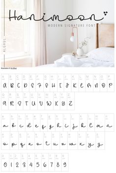 the handwritten font and cursive numbers are all in different languages