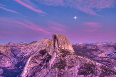 the moon shines brightly over yose peak in yose national park