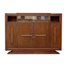 an art deco display cabinet with glass doors