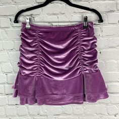 Wild Fable Purple Velvet Ruched Stretch Pull On Skirt Size Small. New Without Tags Condition! Please See Photos For Measurements Purple Mini Skirt, White Pleated Tennis Skirt, Black Ruffle Skirt, Ruched Mini Skirt, Womens Denim Skirts, Dark Lavender, Pink Mini Skirt, Checkered Skirt, Pleated Tennis Skirt