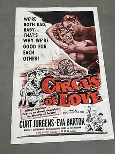 an old movie poster for circus of love