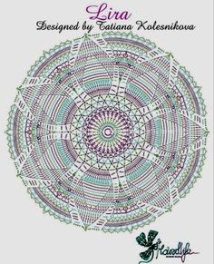 the front cover of an adult coloring book, featuring a circular design in purple and green