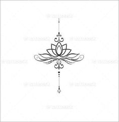 a lotus flower tattoo design on a white background