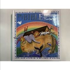 the bible stories for kids book with an elephant and other animals on it's cover