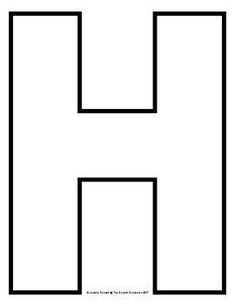 the letter h is made up of black and white letters, which are outlined in an outline