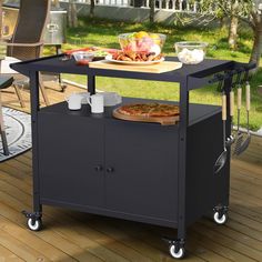 Outdoor Grill Table With Storage, Movable Grill Cart, Outdoor Kitchen Island Prep Stand Outdoor Grill Table, Outdoor Grill Cart, Grill Cart, Grill Table, Outdoor Kitchen Island, Portable Grill, Island Bar, Serving Cart, Outdoor Kitchen Ideas