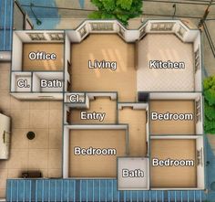 an overhead view of a floor plan with all the rooms labeled in english and spanish