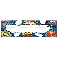 a comic bookmark with the words superman on it