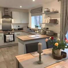 the kitchen is clean and ready for us to use in its new owner's home