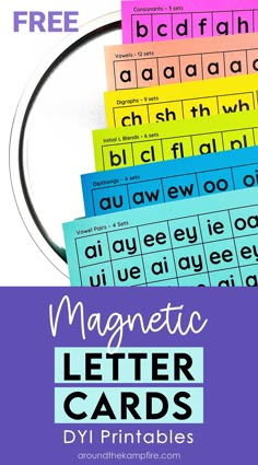 magnetic letter cards with the title free printables