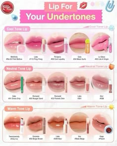 Lippies For Warm Tone, Neutral Undertone Makeup, Warm Tone Lipstick, Warm Tone Makeup, Skin Tone Makeup, Neutral Undertone, Tone Makeup, Neutral Skin Tone, Lip Tints