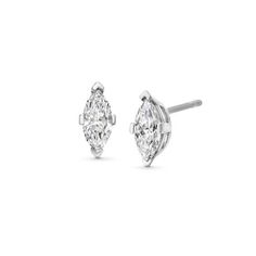 A unique take on a classic style, these beautiful marquise cut diamond stud earrings total 0.46 carats. Elegant Marquise Diamond White Diamond Earrings, Brilliant Cut Marquise Diamond Earrings For Formal Occasions, Timeless Marquise Earrings For Formal Occasions, Timeless Marquise Earrings For Formal Events, Timeless Marquise Diamond Accent Earrings, Luxury Marquise Cut Brilliant Earrings, Elegant Marquise Brilliant Cut Diamond Earrings, Marquise Diamond White Earrings, Timeless Marquise Earrings With Diamond Accents