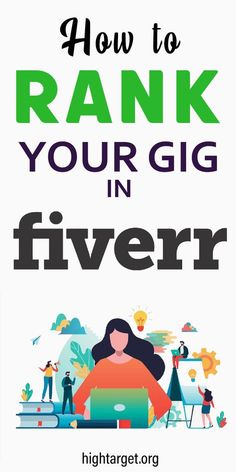 the cover of how to rank your gig in fiverr, which includes people working on computers