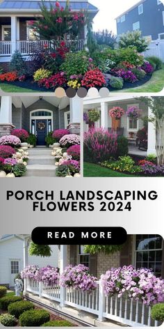 front yard landscaping with flowers and bushes