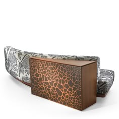 an animal print bench and ottoman cover