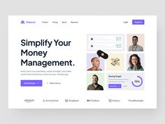 the landing page for money management