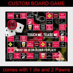 a board game with dices and other items