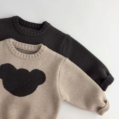 This soft knitted sweater features a ribbed round neck, long sleeves and a ribbed hem and cuffs. It has a cartoon teddy bear design knitted onto the front, making it cute and fun for your little one to wear. This sweater would be great for layering up on cool days. Material: Cotton, Microfiber Clothes Sweaters, Bear Sweater, Teddy Bear Design, Long Sleeve Pullover Sweater, Bear Design, Bear Cartoon, Bear Pattern, Hoodie Dress, Knitted Pullover