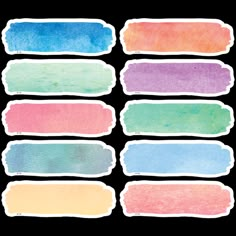 watercolor paint swatches with different colors