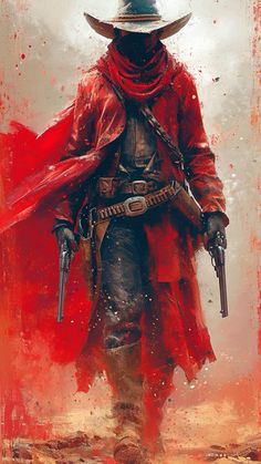 Space Gunslinger, Cowboy Dnd Art, Gunslinger Character Design, Magic Gunslinger, Dark Gunslinger, Demon Gunslinger, Dnd Gunslinger Art