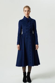 Stay stylish and cozy in this Navy Blue Long Wool Coat. Perfect for chilly days. 

SKU 1971 
Link in bio 

#Fashion #WinterStyle #Outerwear #StayWarm #Trendy #OOTD #WoolCoat #Xiaolizihandmade Fitted Pea Coat With Stand Collar For Fall, Fitted Collared Double-breasted Outerwear, Fitted Double-breasted Collared Outerwear, Blue Wool Pea Coat With Double Button Closure, Collared Single-breasted Wool Coat For Winter, Single Breasted Fitted Pea Coat With Stand Collar, Fitted Pea Coat With Stand Collar, Fitted Long Sleeve Pea Coat For Fall, Fall Collared Wool Coat With Pockets