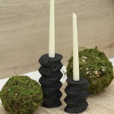 Taper Candle Holder Sets | Solange & Frances Wooden Taper Candle Holders, Entrance Living Room, Home Entrance, Painted Candles, Taper Candle Holders, Candle Holder Set, Home Style, House Entrance, Taper Candle