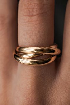 Chunky Interlocking Ring, 14K Gold Fill – Hannah Naomi Jewelry Gold Finger Rings, Double Rings, Interlocking Ring, Thick Ring, Layered Rings, Flat Back Earrings, To Wear, Golden Ring, The Senses