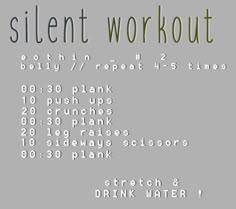 a poster with the words silent workout on it