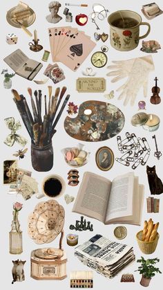 an assortment of objects are arranged in the shape of a circle